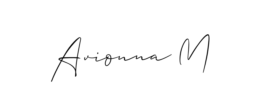 Avionna M stylish signature style. Best Handwritten Sign (Allison_Script) for my name. Handwritten Signature Collection Ideas for my name Avionna M. Avionna M signature style 2 images and pictures png