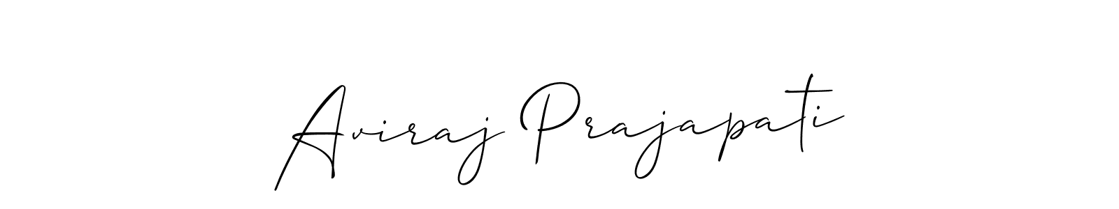 How to make Aviraj Prajapati signature? Allison_Script is a professional autograph style. Create handwritten signature for Aviraj Prajapati name. Aviraj Prajapati signature style 2 images and pictures png