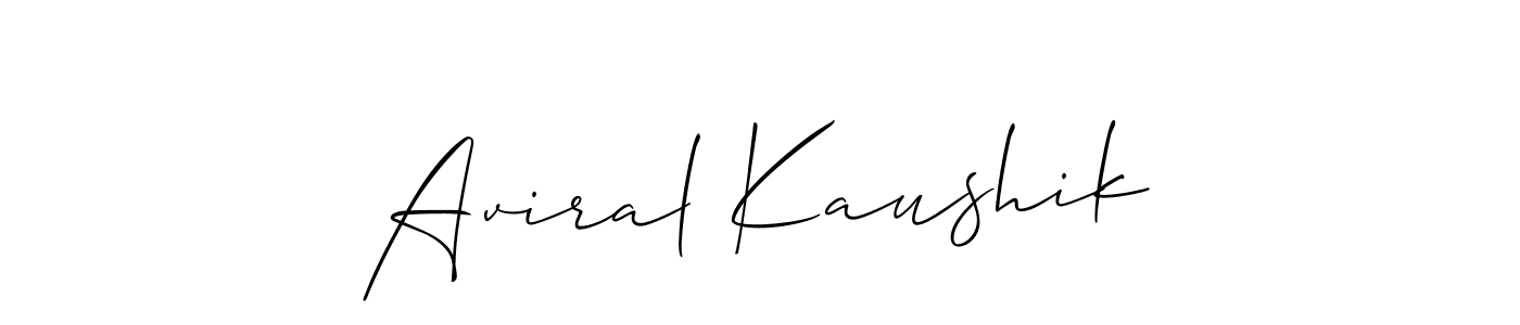 The best way (Allison_Script) to make a short signature is to pick only two or three words in your name. The name Aviral Kaushik include a total of six letters. For converting this name. Aviral Kaushik signature style 2 images and pictures png
