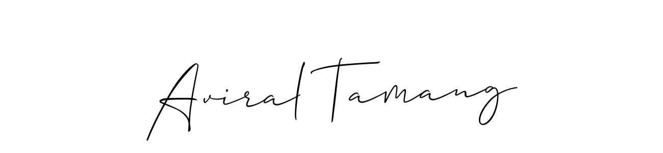 How to Draw Aviral Tamang signature style? Allison_Script is a latest design signature styles for name Aviral Tamang. Aviral Tamang signature style 2 images and pictures png