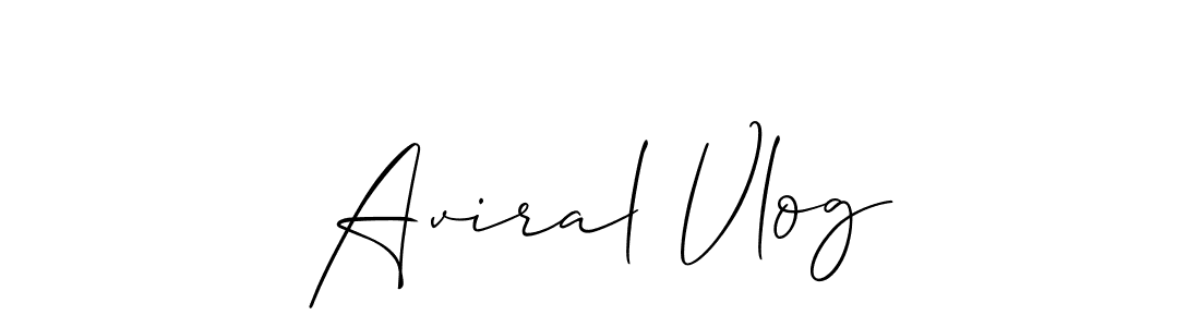 Make a beautiful signature design for name Aviral Vlog. With this signature (Allison_Script) style, you can create a handwritten signature for free. Aviral Vlog signature style 2 images and pictures png