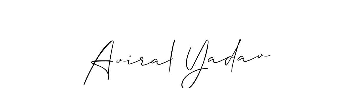 How to make Aviral Yadav name signature. Use Allison_Script style for creating short signs online. This is the latest handwritten sign. Aviral Yadav signature style 2 images and pictures png
