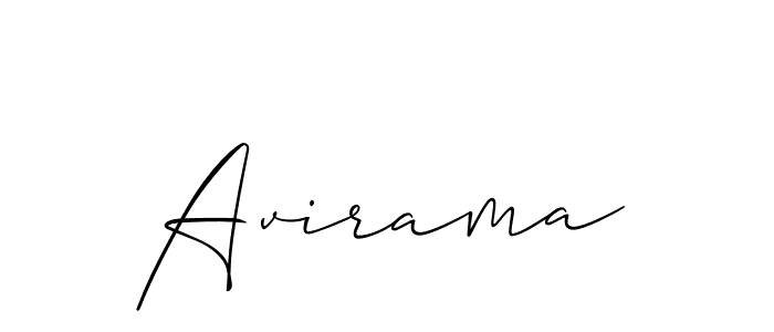 Design your own signature with our free online signature maker. With this signature software, you can create a handwritten (Allison_Script) signature for name Avirama. Avirama signature style 2 images and pictures png
