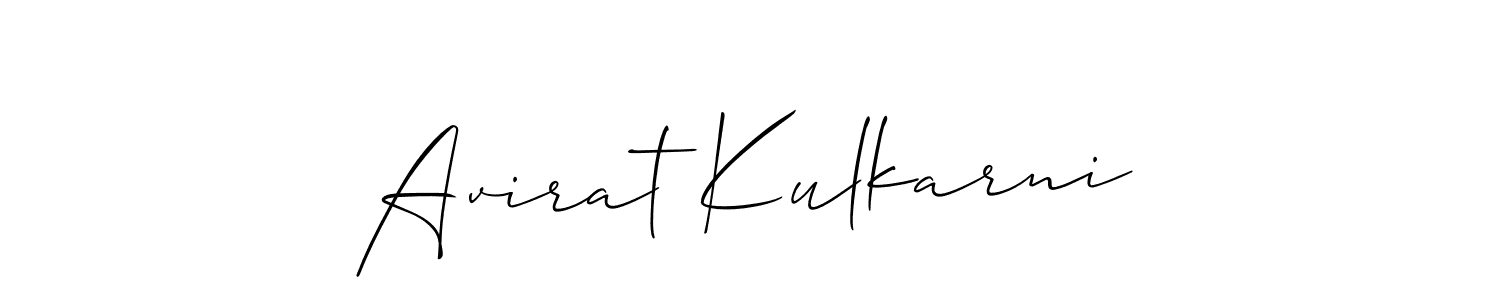 How to make Avirat Kulkarni name signature. Use Allison_Script style for creating short signs online. This is the latest handwritten sign. Avirat Kulkarni signature style 2 images and pictures png