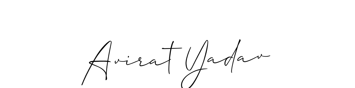 Create a beautiful signature design for name Avirat Yadav. With this signature (Allison_Script) fonts, you can make a handwritten signature for free. Avirat Yadav signature style 2 images and pictures png