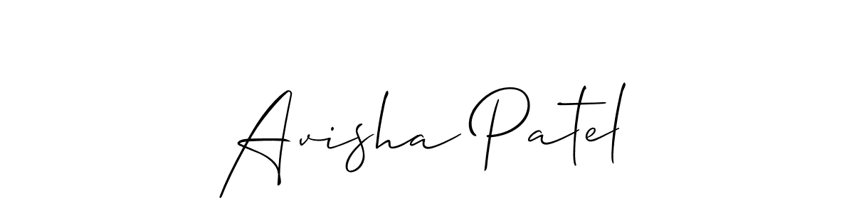 Make a beautiful signature design for name Avisha Patel. With this signature (Allison_Script) style, you can create a handwritten signature for free. Avisha Patel signature style 2 images and pictures png