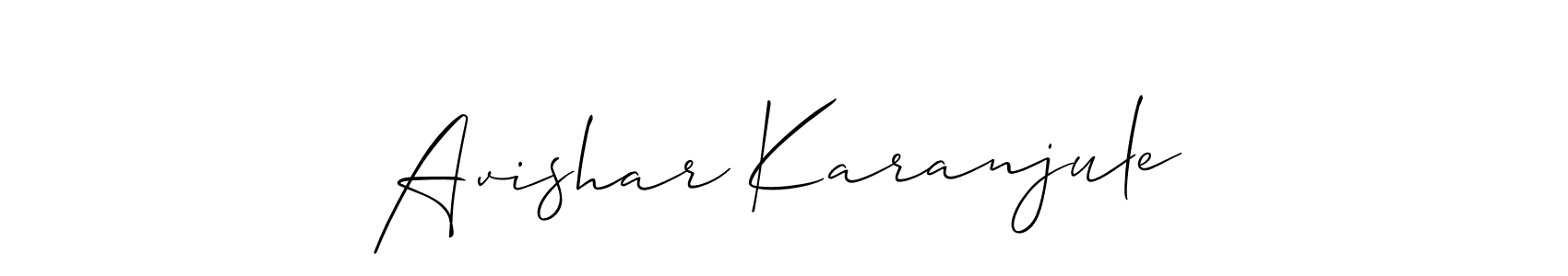 if you are searching for the best signature style for your name Avishar Karanjule. so please give up your signature search. here we have designed multiple signature styles  using Allison_Script. Avishar Karanjule signature style 2 images and pictures png