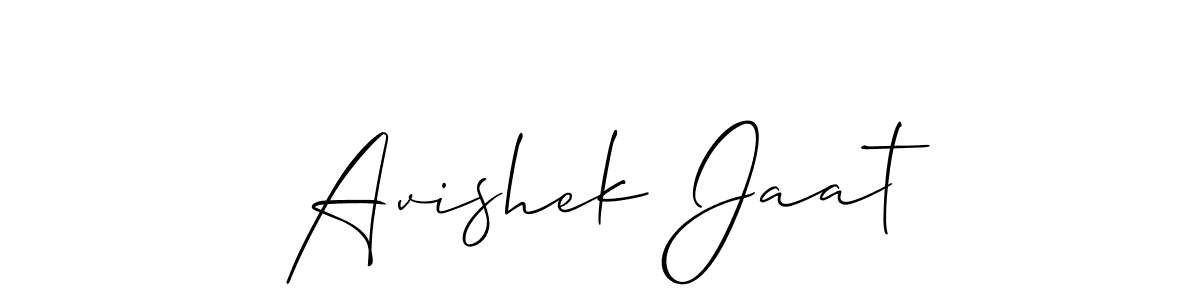 Also we have Avishek Jaat name is the best signature style. Create professional handwritten signature collection using Allison_Script autograph style. Avishek Jaat signature style 2 images and pictures png
