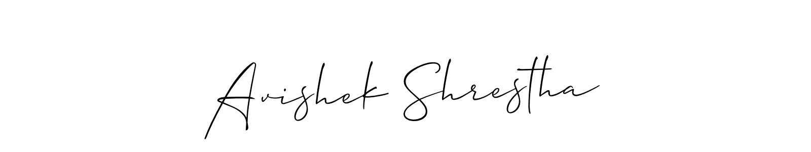 Avishek Shrestha stylish signature style. Best Handwritten Sign (Allison_Script) for my name. Handwritten Signature Collection Ideas for my name Avishek Shrestha. Avishek Shrestha signature style 2 images and pictures png