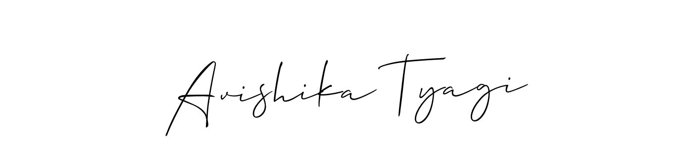 Allison_Script is a professional signature style that is perfect for those who want to add a touch of class to their signature. It is also a great choice for those who want to make their signature more unique. Get Avishika Tyagi name to fancy signature for free. Avishika Tyagi signature style 2 images and pictures png