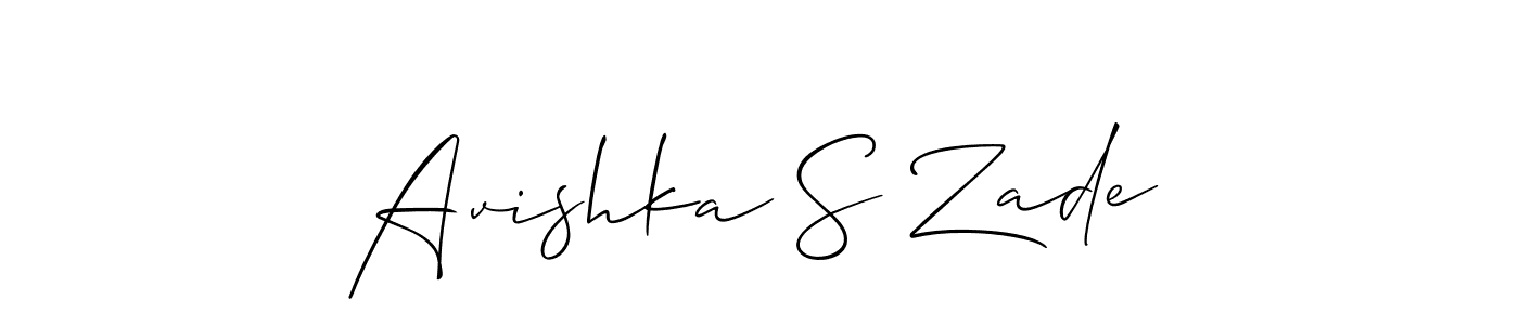 Also You can easily find your signature by using the search form. We will create Avishka S Zade name handwritten signature images for you free of cost using Allison_Script sign style. Avishka S Zade signature style 2 images and pictures png