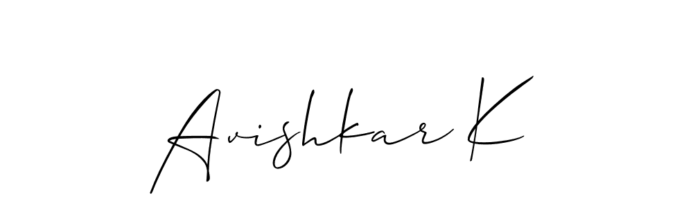 Also we have Avishkar K name is the best signature style. Create professional handwritten signature collection using Allison_Script autograph style. Avishkar K signature style 2 images and pictures png