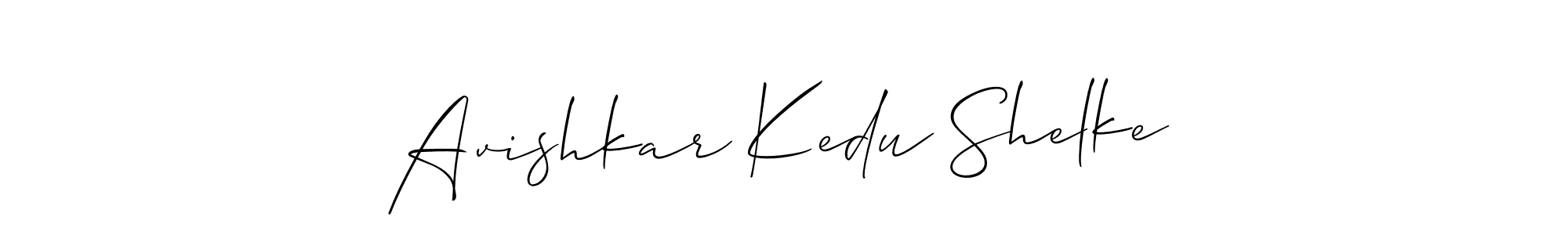 How to make Avishkar Kedu Shelke name signature. Use Allison_Script style for creating short signs online. This is the latest handwritten sign. Avishkar Kedu Shelke signature style 2 images and pictures png