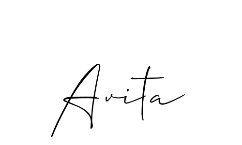 How to make Avita signature? Allison_Script is a professional autograph style. Create handwritten signature for Avita name. Avita signature style 2 images and pictures png