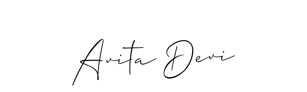 Design your own signature with our free online signature maker. With this signature software, you can create a handwritten (Allison_Script) signature for name Avita Devi. Avita Devi signature style 2 images and pictures png