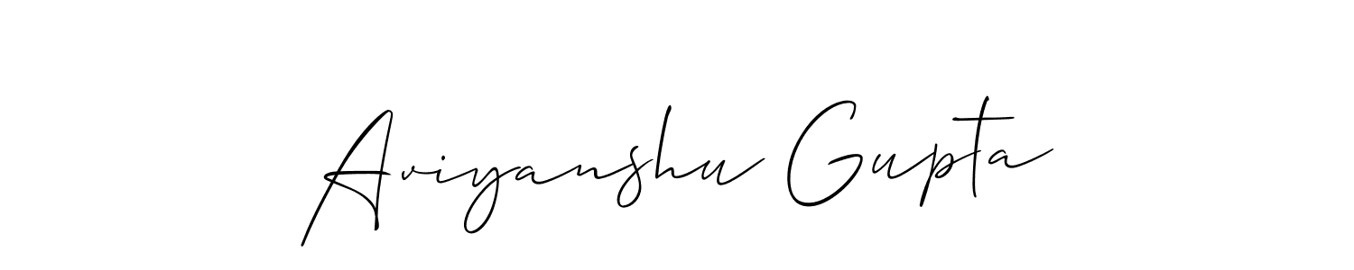 Allison_Script is a professional signature style that is perfect for those who want to add a touch of class to their signature. It is also a great choice for those who want to make their signature more unique. Get Aviyanshu Gupta name to fancy signature for free. Aviyanshu Gupta signature style 2 images and pictures png
