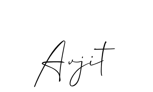 The best way (Allison_Script) to make a short signature is to pick only two or three words in your name. The name Avjit include a total of six letters. For converting this name. Avjit signature style 2 images and pictures png