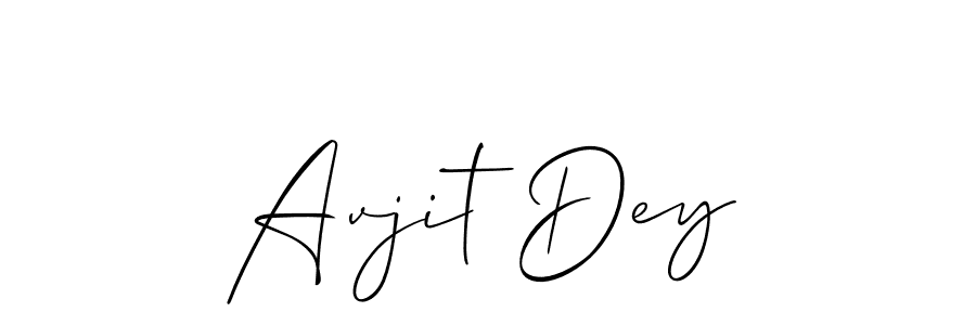 Create a beautiful signature design for name Avjit Dey. With this signature (Allison_Script) fonts, you can make a handwritten signature for free. Avjit Dey signature style 2 images and pictures png