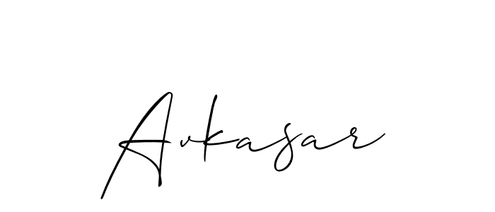 Design your own signature with our free online signature maker. With this signature software, you can create a handwritten (Allison_Script) signature for name Avkasar. Avkasar signature style 2 images and pictures png