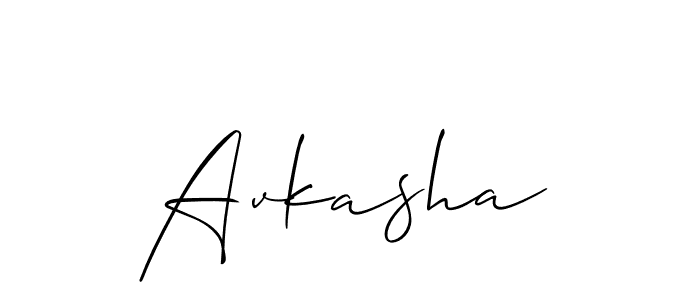The best way (Allison_Script) to make a short signature is to pick only two or three words in your name. The name Avkasha include a total of six letters. For converting this name. Avkasha signature style 2 images and pictures png