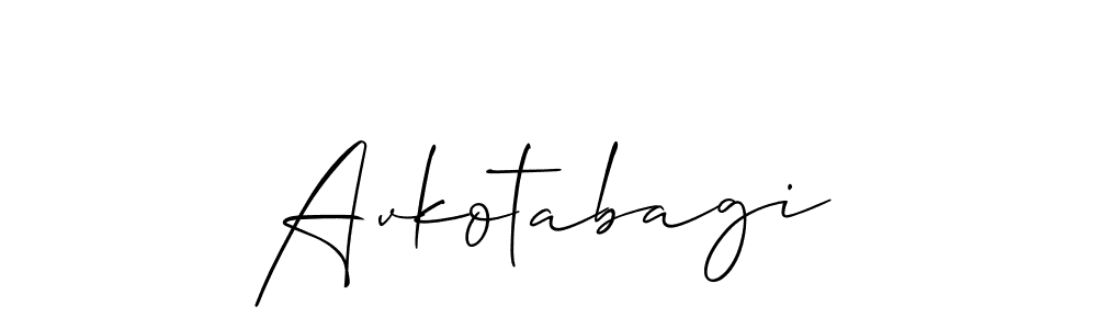 Design your own signature with our free online signature maker. With this signature software, you can create a handwritten (Allison_Script) signature for name Avkotabagi. Avkotabagi signature style 2 images and pictures png
