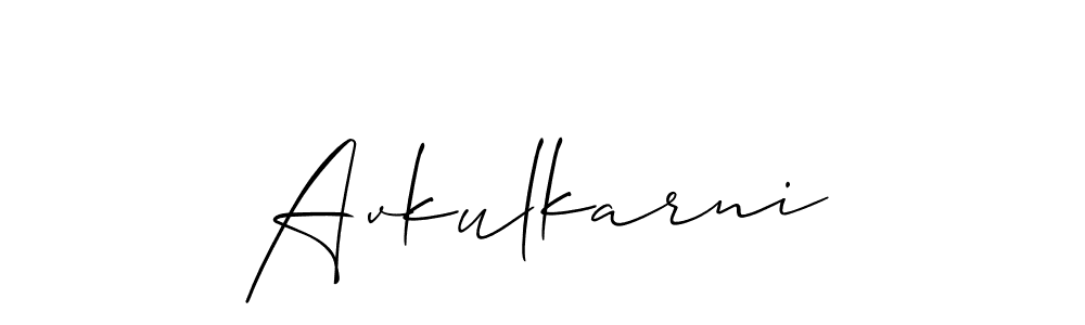 How to make Avkulkarni signature? Allison_Script is a professional autograph style. Create handwritten signature for Avkulkarni name. Avkulkarni signature style 2 images and pictures png