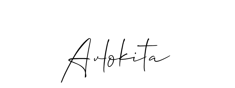 How to Draw Avlokita signature style? Allison_Script is a latest design signature styles for name Avlokita. Avlokita signature style 2 images and pictures png