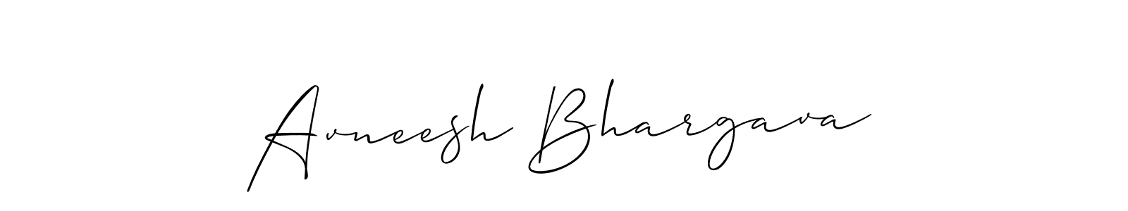 Design your own signature with our free online signature maker. With this signature software, you can create a handwritten (Allison_Script) signature for name Avneesh Bhargava. Avneesh Bhargava signature style 2 images and pictures png