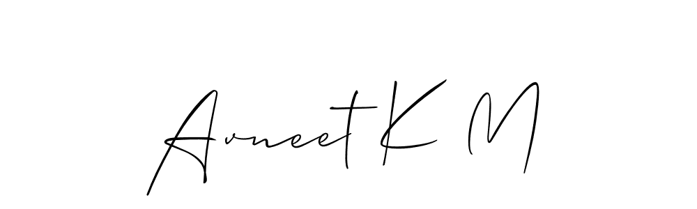 Create a beautiful signature design for name Avneet K M. With this signature (Allison_Script) fonts, you can make a handwritten signature for free. Avneet K M signature style 2 images and pictures png