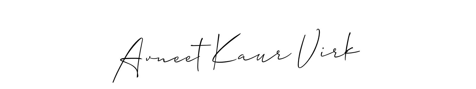 Make a beautiful signature design for name Avneet Kaur Virk. With this signature (Allison_Script) style, you can create a handwritten signature for free. Avneet Kaur Virk signature style 2 images and pictures png