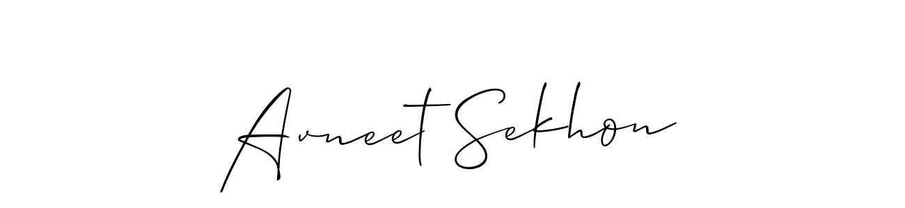 Design your own signature with our free online signature maker. With this signature software, you can create a handwritten (Allison_Script) signature for name Avneet Sekhon. Avneet Sekhon signature style 2 images and pictures png