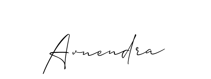 The best way (Allison_Script) to make a short signature is to pick only two or three words in your name. The name Avnendra include a total of six letters. For converting this name. Avnendra signature style 2 images and pictures png