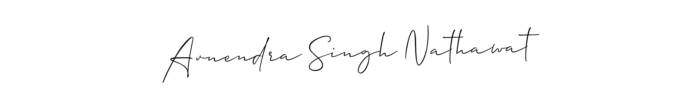 How to make Avnendra Singh Nathawat signature? Allison_Script is a professional autograph style. Create handwritten signature for Avnendra Singh Nathawat name. Avnendra Singh Nathawat signature style 2 images and pictures png