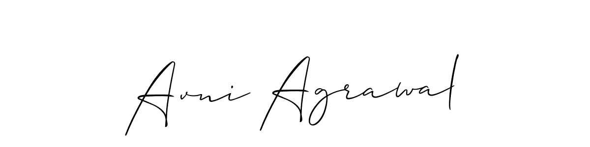 How to make Avni Agrawal signature? Allison_Script is a professional autograph style. Create handwritten signature for Avni Agrawal name. Avni Agrawal signature style 2 images and pictures png
