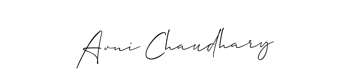 Create a beautiful signature design for name Avni Chaudhary. With this signature (Allison_Script) fonts, you can make a handwritten signature for free. Avni Chaudhary signature style 2 images and pictures png