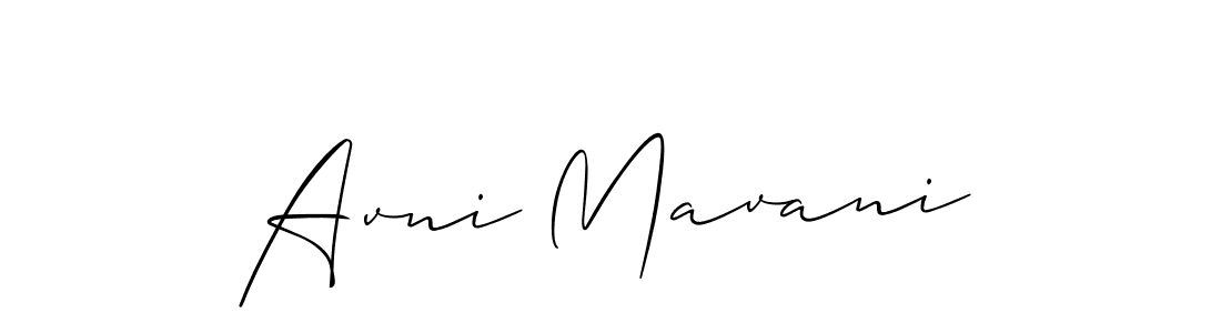 How to make Avni Mavani name signature. Use Allison_Script style for creating short signs online. This is the latest handwritten sign. Avni Mavani signature style 2 images and pictures png