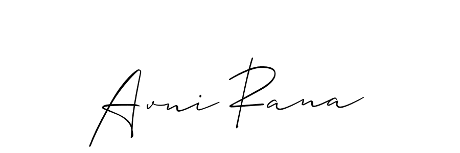 How to make Avni Rana signature? Allison_Script is a professional autograph style. Create handwritten signature for Avni Rana name. Avni Rana signature style 2 images and pictures png