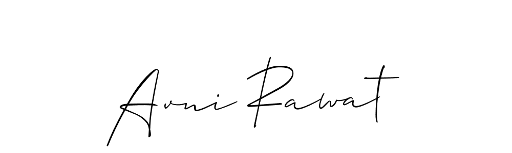 The best way (Allison_Script) to make a short signature is to pick only two or three words in your name. The name Avni Rawat include a total of six letters. For converting this name. Avni Rawat signature style 2 images and pictures png