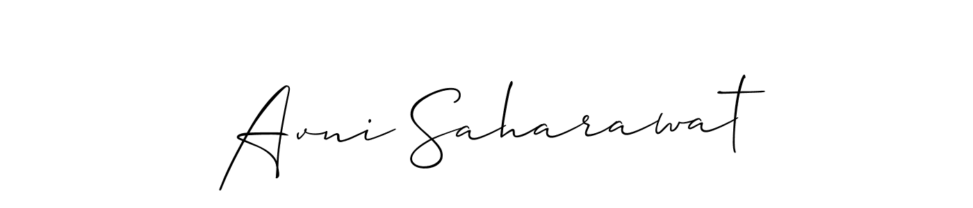if you are searching for the best signature style for your name Avni Saharawat. so please give up your signature search. here we have designed multiple signature styles  using Allison_Script. Avni Saharawat signature style 2 images and pictures png