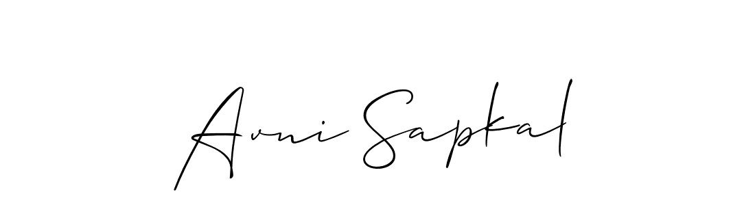 Use a signature maker to create a handwritten signature online. With this signature software, you can design (Allison_Script) your own signature for name Avni Sapkal. Avni Sapkal signature style 2 images and pictures png