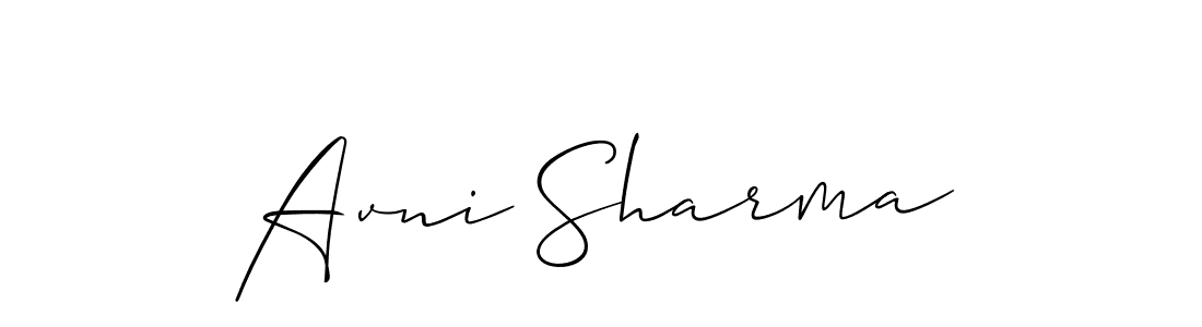 Create a beautiful signature design for name Avni Sharma. With this signature (Allison_Script) fonts, you can make a handwritten signature for free. Avni Sharma signature style 2 images and pictures png