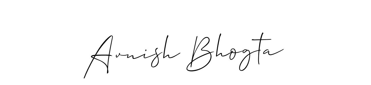 How to make Avnish Bhogta signature? Allison_Script is a professional autograph style. Create handwritten signature for Avnish Bhogta name. Avnish Bhogta signature style 2 images and pictures png