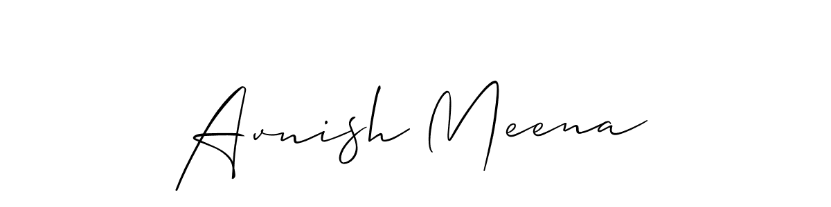 Create a beautiful signature design for name Avnish Meena. With this signature (Allison_Script) fonts, you can make a handwritten signature for free. Avnish Meena signature style 2 images and pictures png