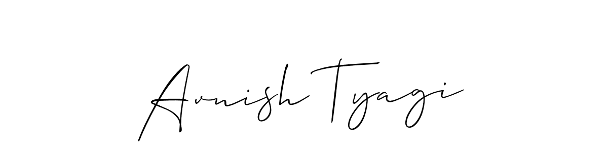 How to Draw Avnish Tyagi signature style? Allison_Script is a latest design signature styles for name Avnish Tyagi. Avnish Tyagi signature style 2 images and pictures png