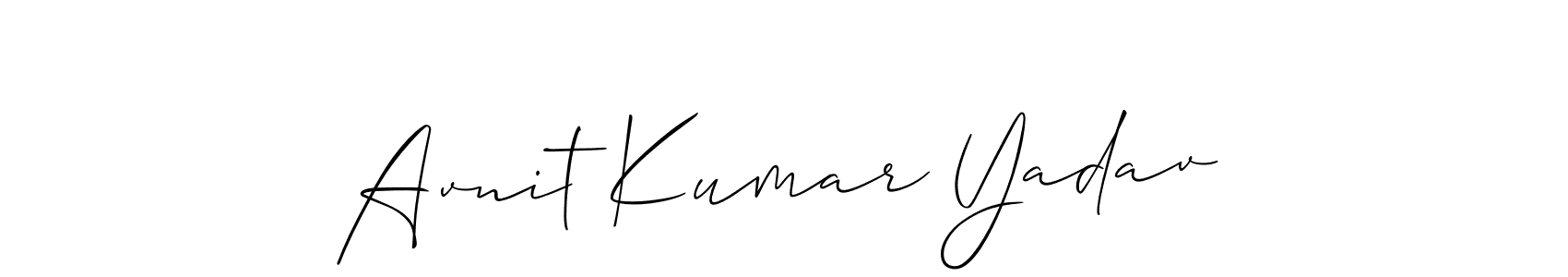 Allison_Script is a professional signature style that is perfect for those who want to add a touch of class to their signature. It is also a great choice for those who want to make their signature more unique. Get Avnit Kumar Yadav name to fancy signature for free. Avnit Kumar Yadav signature style 2 images and pictures png
