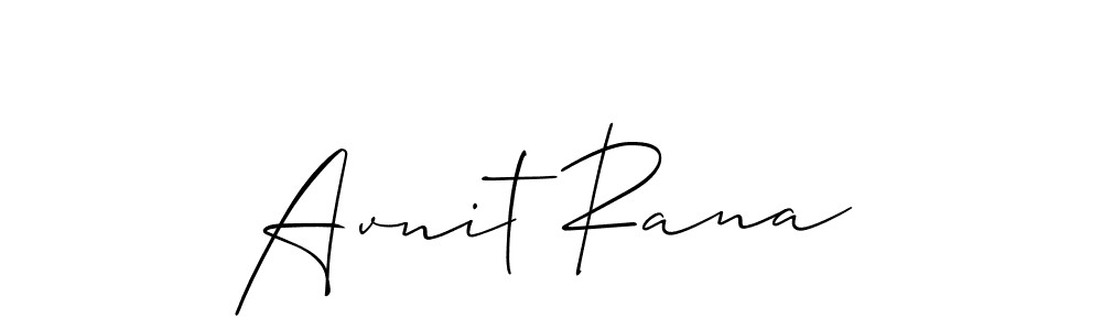 How to make Avnit Rana name signature. Use Allison_Script style for creating short signs online. This is the latest handwritten sign. Avnit Rana signature style 2 images and pictures png