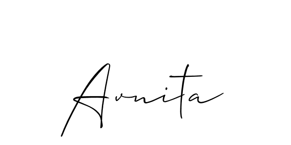 The best way (Allison_Script) to make a short signature is to pick only two or three words in your name. The name Avnita include a total of six letters. For converting this name. Avnita signature style 2 images and pictures png