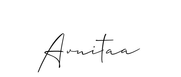 Use a signature maker to create a handwritten signature online. With this signature software, you can design (Allison_Script) your own signature for name Avnitaa. Avnitaa signature style 2 images and pictures png