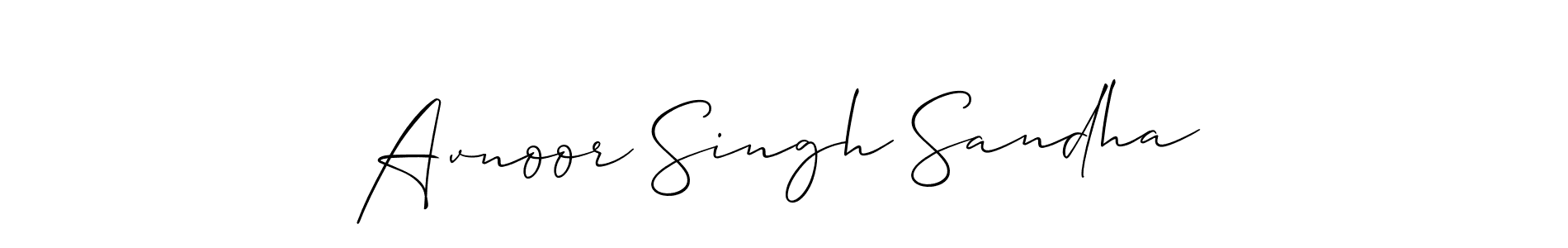 Design your own signature with our free online signature maker. With this signature software, you can create a handwritten (Allison_Script) signature for name Avnoor Singh Sandha. Avnoor Singh Sandha signature style 2 images and pictures png