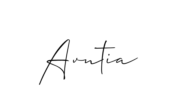 The best way (Allison_Script) to make a short signature is to pick only two or three words in your name. The name Avntia include a total of six letters. For converting this name. Avntia signature style 2 images and pictures png